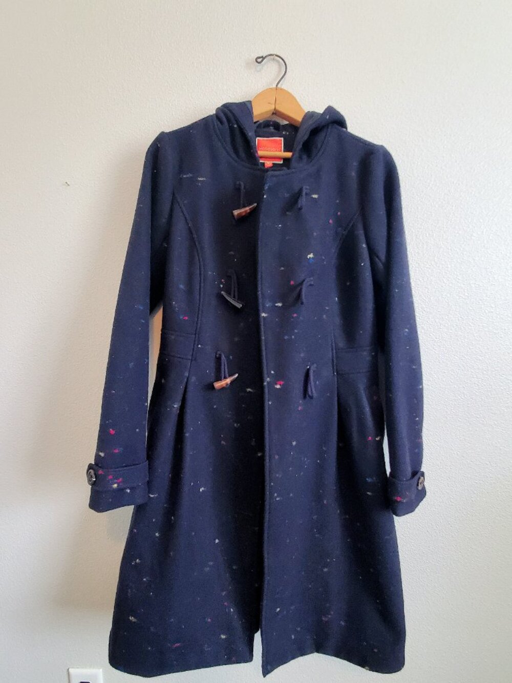 Modcloth Navy Speckled Toggle Coat - Picture 4 of 12
